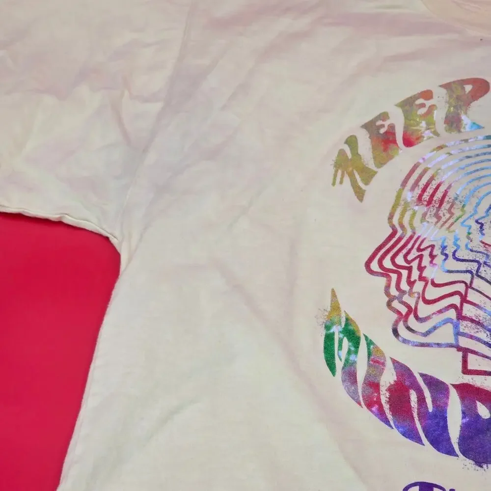 Champion Graphic T-Shirt‎ Keep Your Mind Open Rainbow Psychedelic Print Size L - Picture 7 of 15